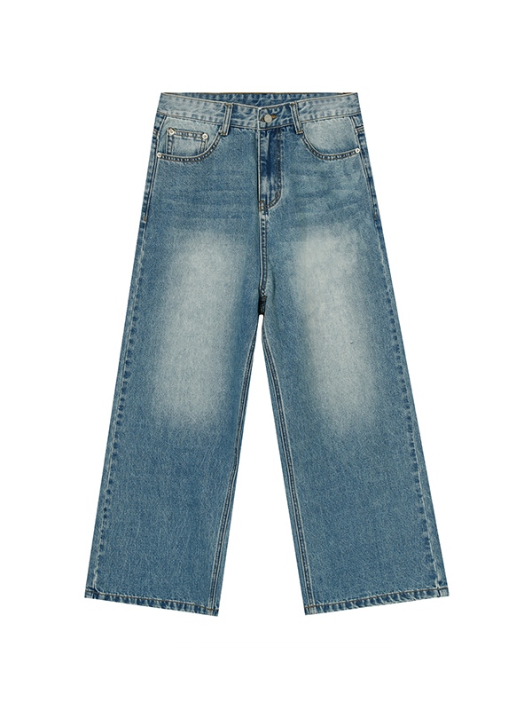 Men's Grind White Design Loose Jean-3