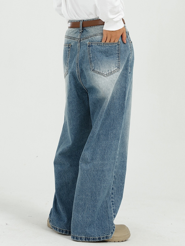 Men's Grind White Design Loose Jean-1