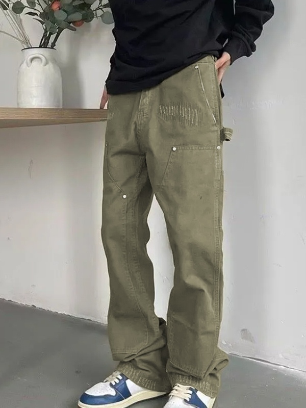 Men's Multi Pocket Loose Jeans-1