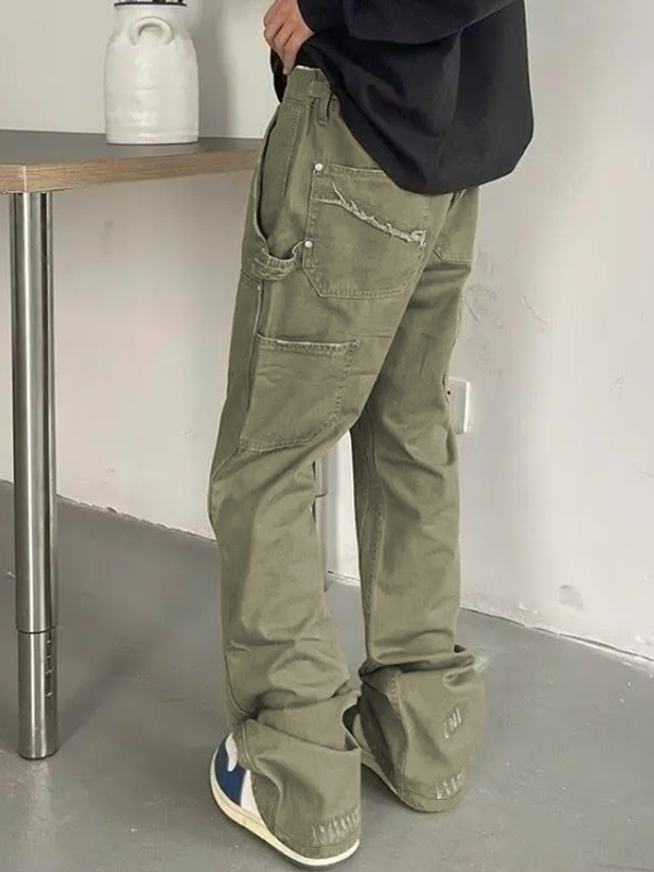 Men's Multi Pocket Loose Jeans-2