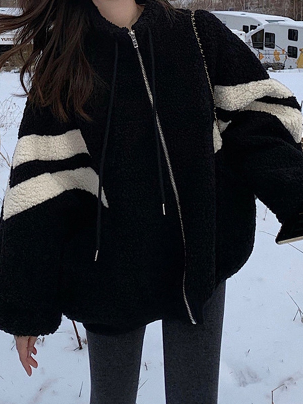 Lambswool Stripe Splice Jacket-1