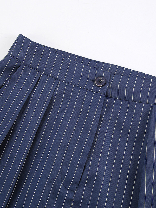 Pinstripe Print Tailored Pants-4
