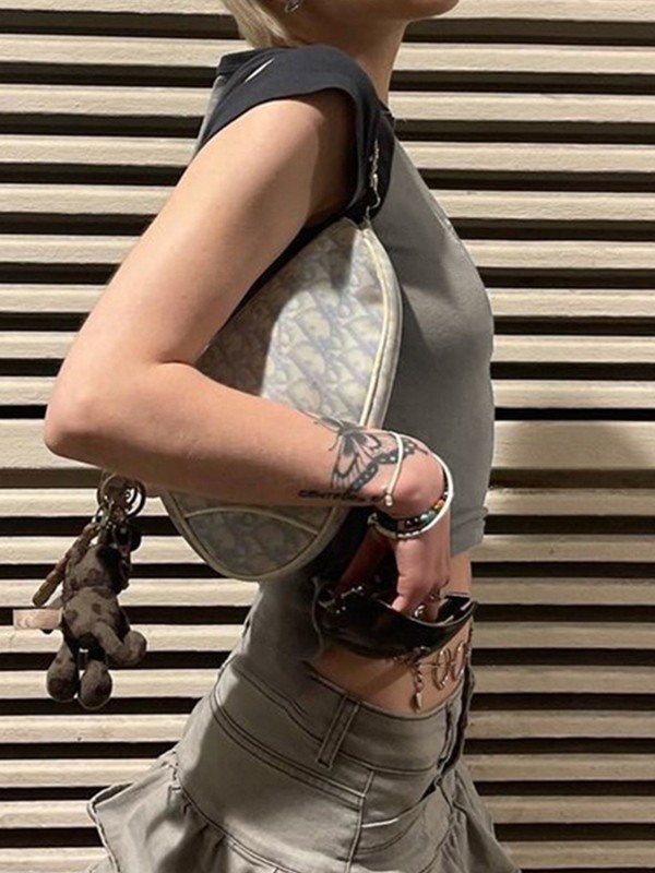 Vintage Guitar Raglan Sleeve Crop Top-1