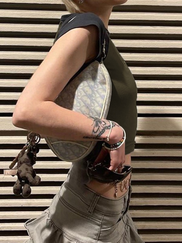 Spider Web Raglan Sleeve Cropped Top-1