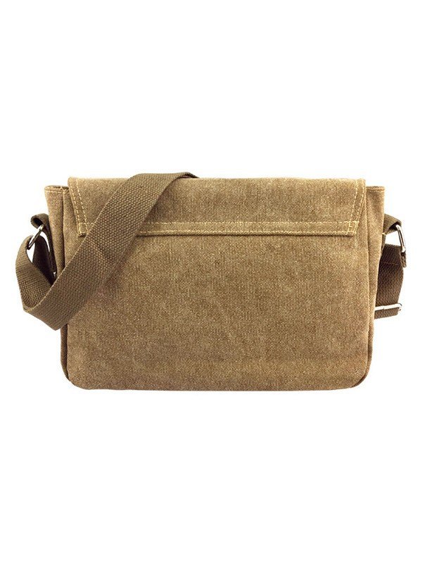 Canvas Khaki Cartoon Messenger Bag-3